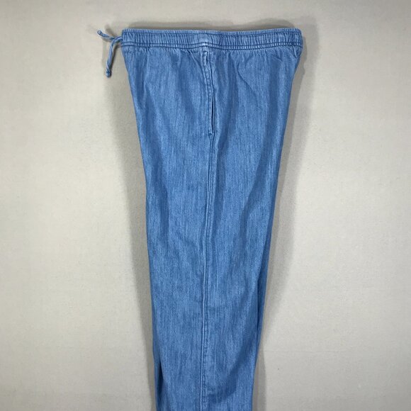 Old Navy Pants Girl's XL 14-16 Blue Chambray Pull On Loose Drawstring Wide Leg - Picture 10 of 14